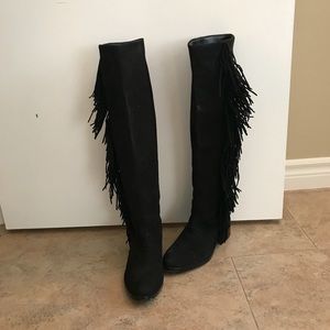 NWOT Black Suede Boots